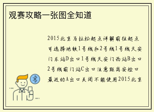 观赛攻略一张图全知道